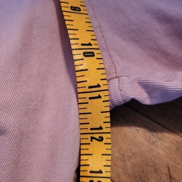 Mauve Pink Button Fly Flare High Rise Jean - Picture 8 of 11